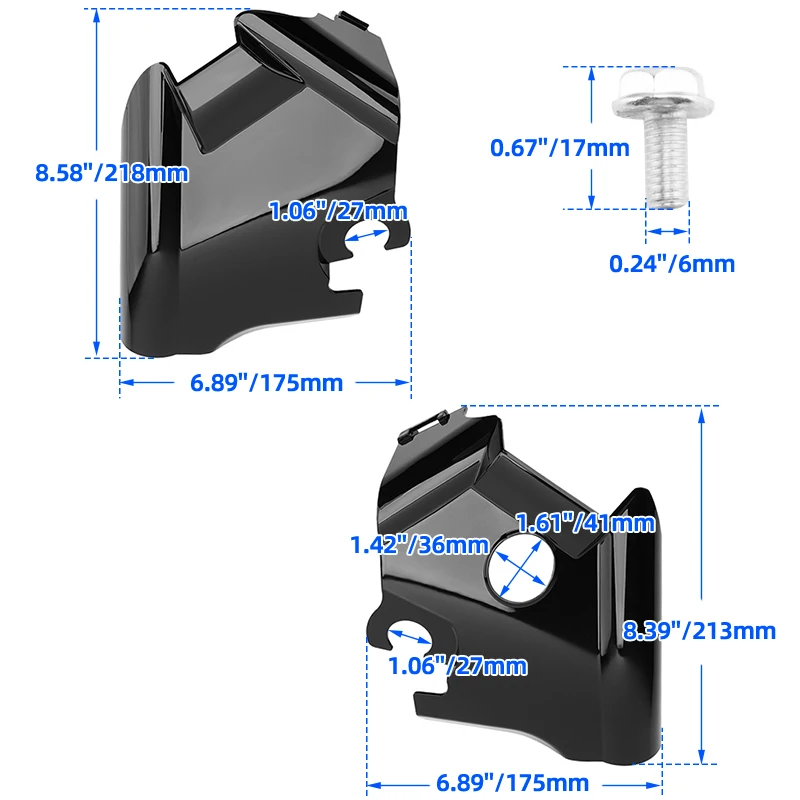 Motorcycle Black Chrome Neck Trim Covers Metal For Yamaha XVS400 Drag Star 96-26 XVS650 Drag Star V-Star 650Custom Classic 97-03