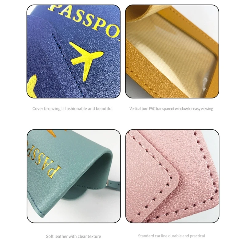 PU หนัง Passport Cover ผู้ถือกระเป๋าเดินทางสำหรับหญิงกระเป๋าเดินทางผู้ชายคนรักแฟชั่นคู่งานแต่งงานของขวัญ