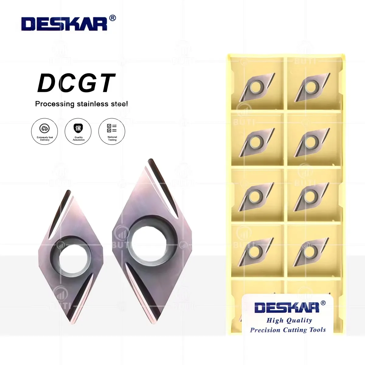 

DESKAR 100% оригинальный токарный станок с ЧПУ, режущие инструменты DCGT070202 DCGT070204 DCGT11T302 DCGT11T304R-U L-U, лезвия из нержавеющей стали с внутренним отверстием