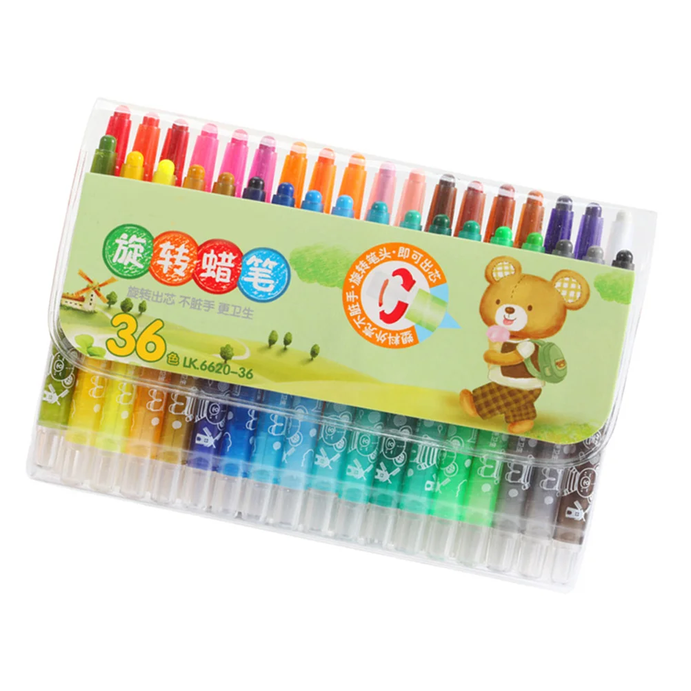 

1 set Painting Crayons Set 36 Cartoon Crayons Colors Drawing Pens For Kids Coloring Books Art Supplies Painting Tools