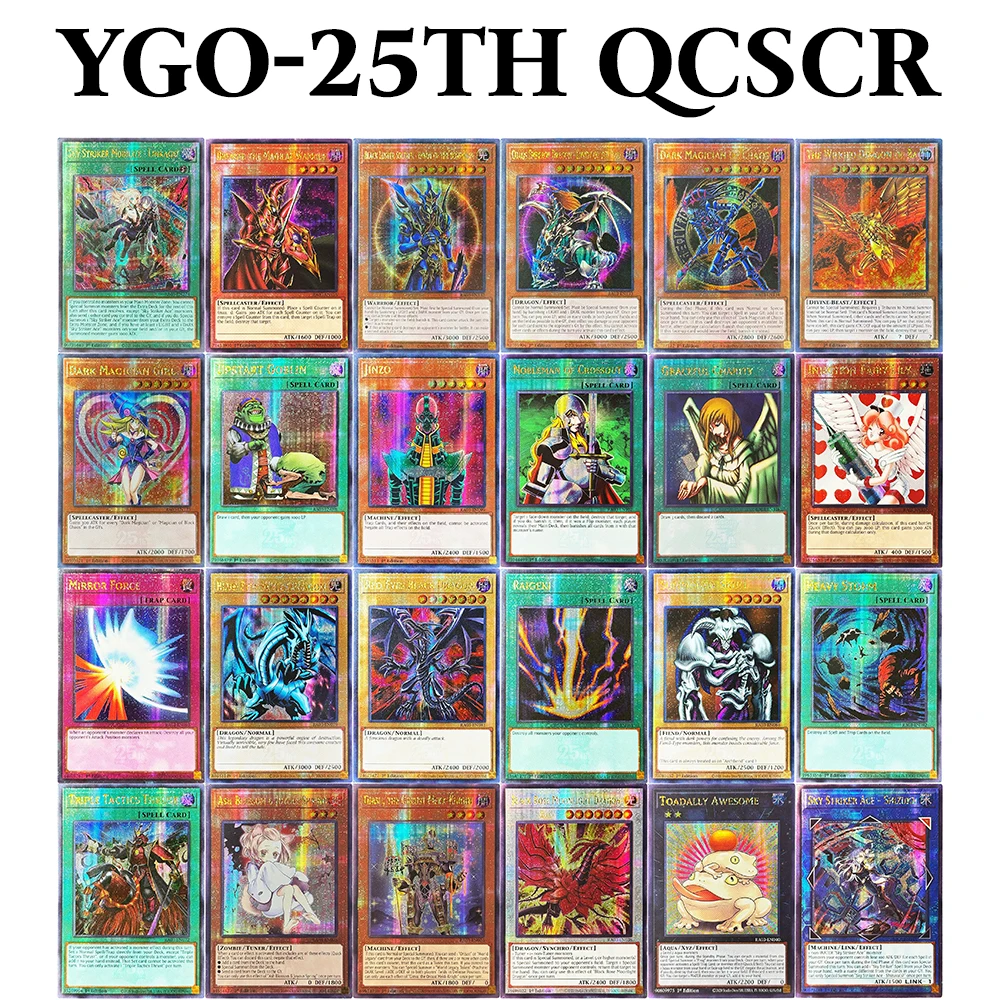 Yu-Gi-Oh! Cartas de Juego Proxy TCG del 25 Aniversario, QCR Ash Blossom & Joyous Spring Toon, Black Luster Soldier, Graceful Charity, Jinzo