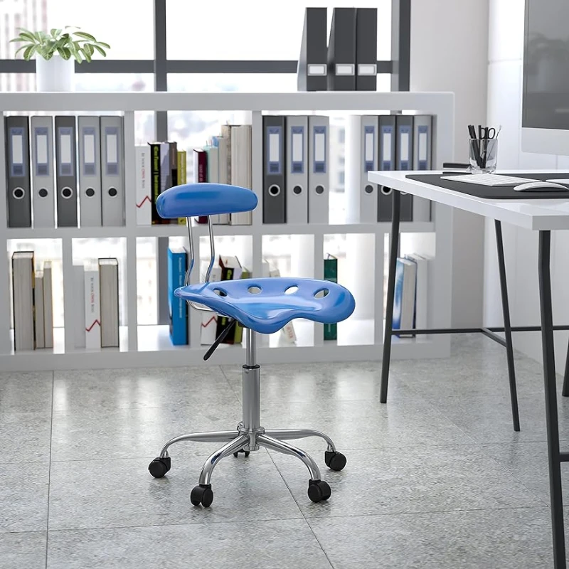 

Flash Furniture Vibrant Bright Blue and Chrome Swivel Task C