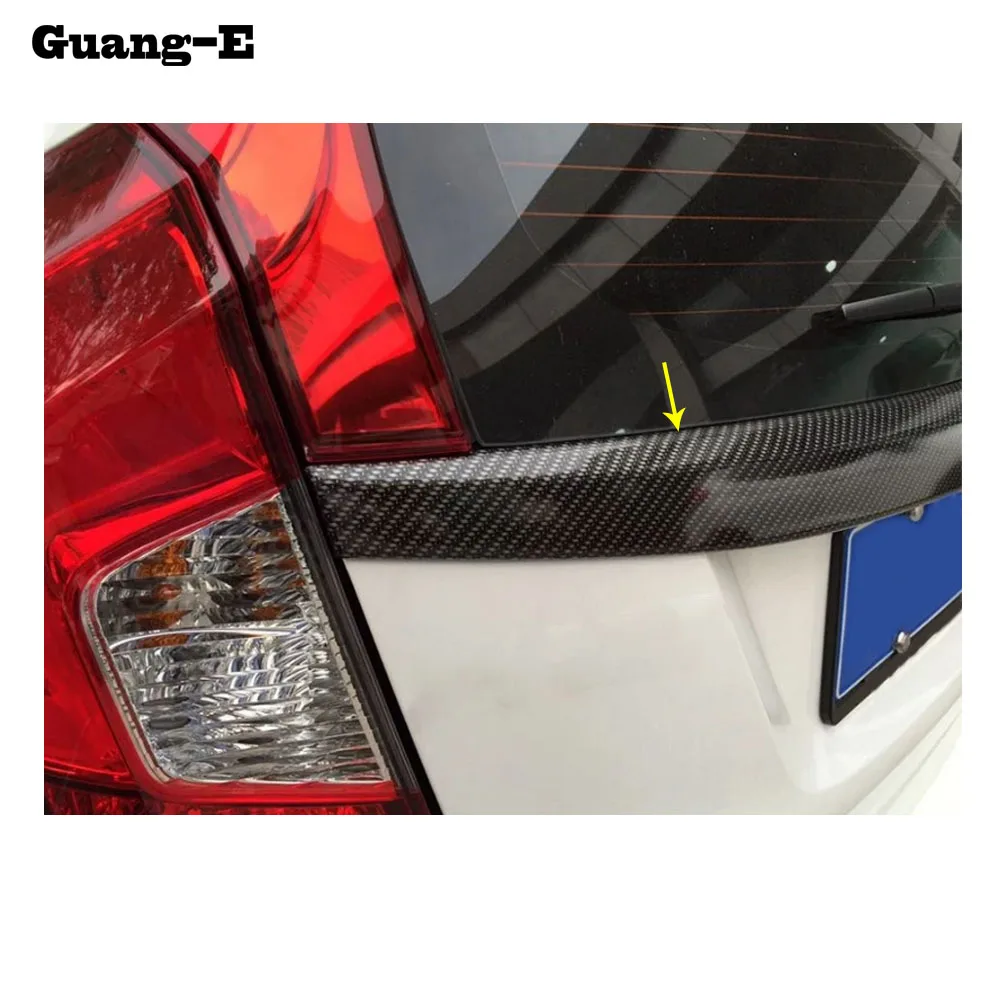 Car Cover ABS Chrome Rear License Plate Door Bottom Tailgate Frame Trim Lamp Trunk For Honda Fit Jazz 2014 2015 2016 2017