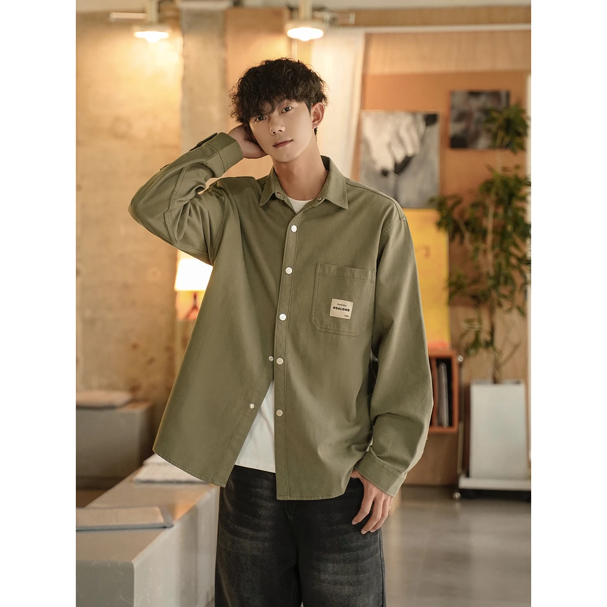 

Новая осенняя мужская рабочая рубашка из 100% хлопка 2025 года | Дышащий и впитывающий пот | Повседневная рубашка оверсайз (M-4XL)