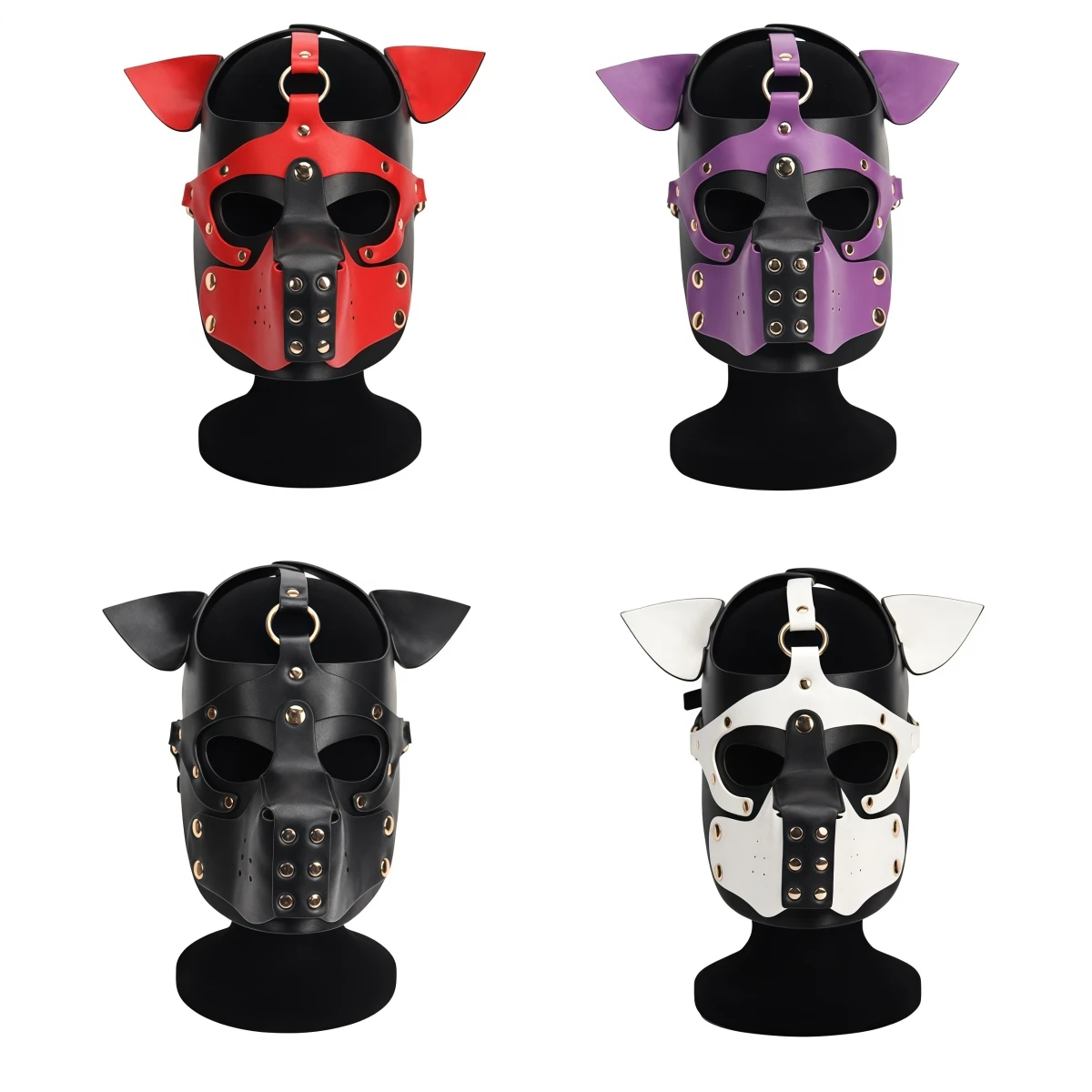 

New PU Dog Full Face Sexy Puppy Play Masks Cosplay Party Costumes of Men Women Hood Punk Mask RolePlay Leather Fetish Headgear