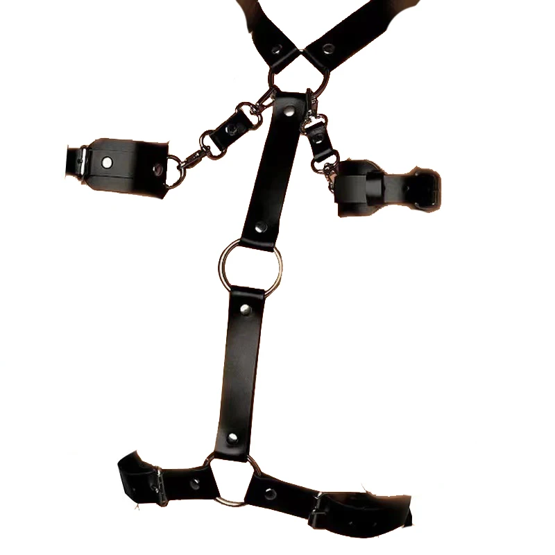 BDSM ضبط النفس الجسم أصفاد تسخير SM الرقيق الوثن مجموعات الالعاب الجنس انفصال تكبيل البرازيلي رفع بولي Leather الجلود مثير الملابس الداخلية أطقم #2