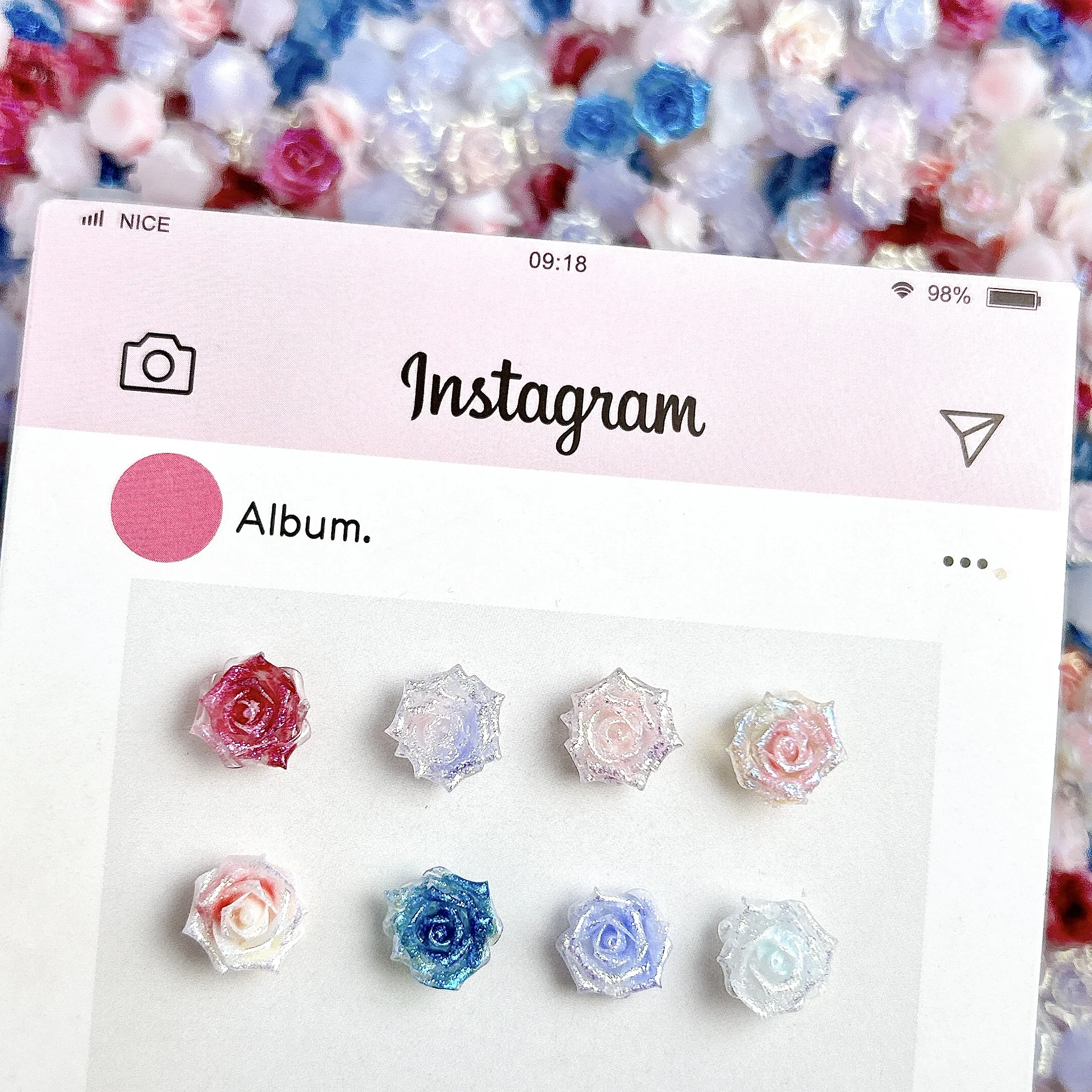 3D Nuovo Speciale Morbido Camelia Rosa Resina Decorazioni per Nail Art Fiori Colorati Luminosi Unghie Pendenti e Ciondoli Accessori Unghie Fai da Te Artigianato