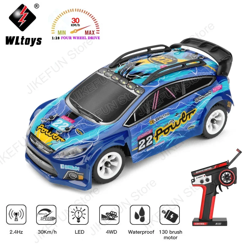 Wltoys 1/28 284010 Mini Car 4WD Off Road 30km/h Racing Speed Cars 2.4G Remote Control Vehicle Model with Light Toys for Children