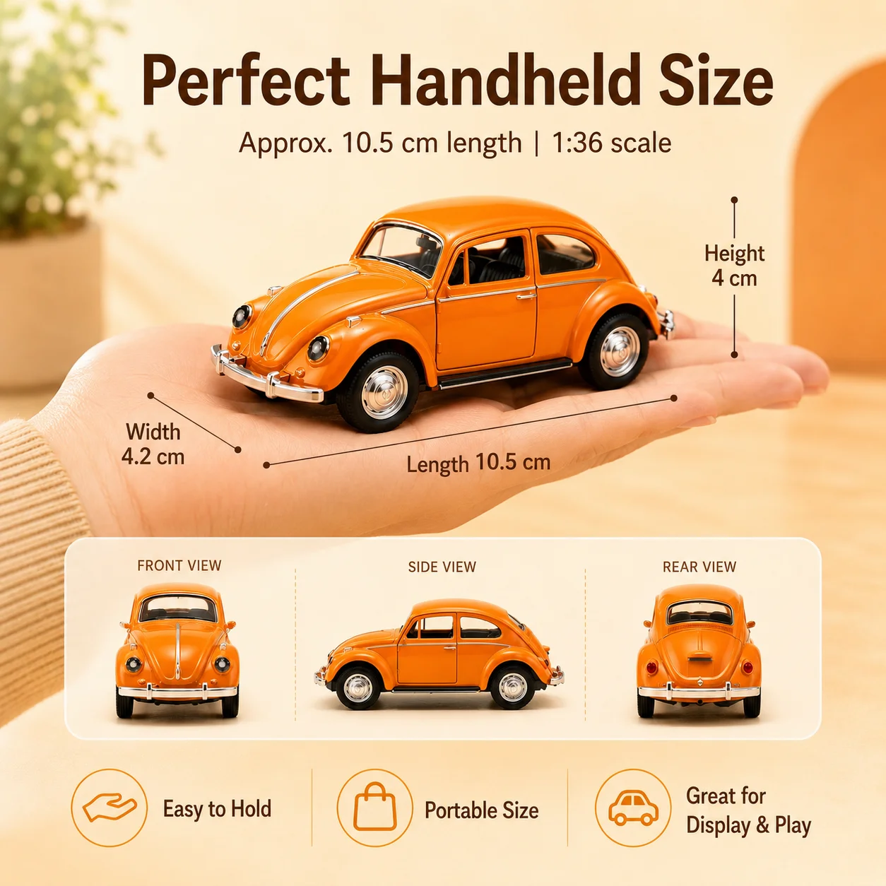 MQUDUO 10.5cm Orange Vintage D - Vintage Collectible Toy Cars 评论和价格