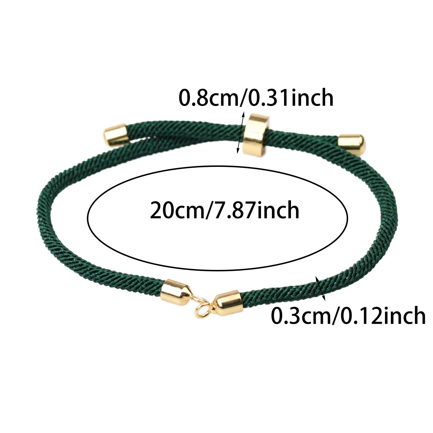 1Pcs Braided Twisted Nylon Cords with Adjustable Extension Tail Chain Lobster Clasps Connector For Bracelet Jewelry DIY Making