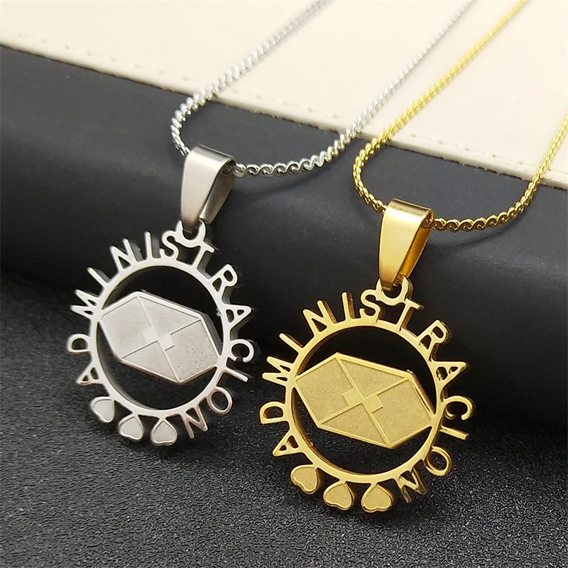 Collar de declaración de corazón de administración de moda para mujeres y hombres, acero inoxidable, Color dorado, cadena de clavícula, joyería 8209-QKC