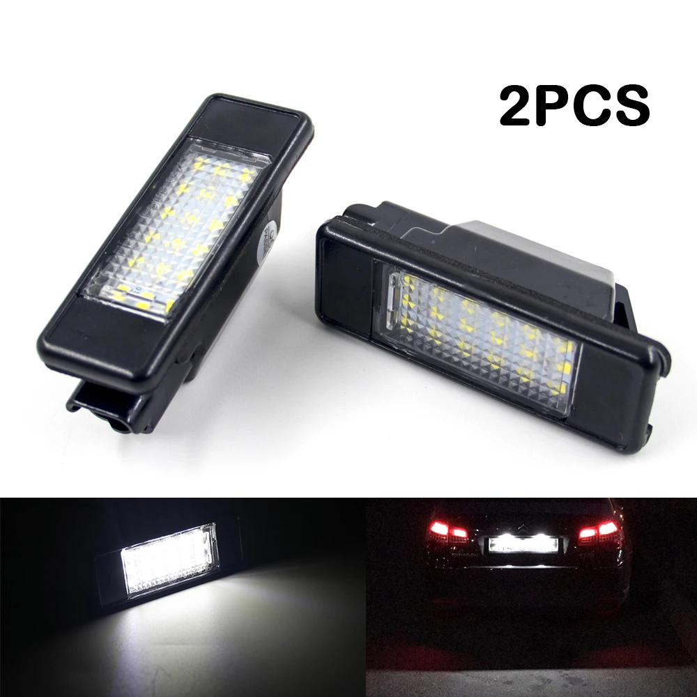 2pcs Car Rear 18 LED SMD License Number Plate Light Lamp 6000K For Peugeot 106 207 307 308 3008 406 407 Citroen C3 C4 C5 C6 C8