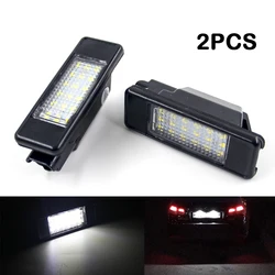 2pcs Car Rear 18 LED SMD License Number Plate Light Lamp 6000K For Peugeot 106 207 307 308 3008 406 407 Citroen C3 C4 C5 C6 C8