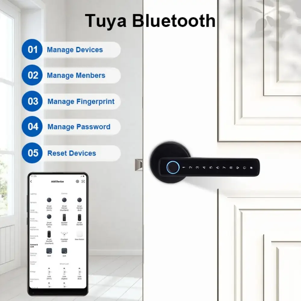 Customizable Heavy Duty Smart Lock Keyless Entry Fingerprint Password WiFi Glass Door-Cerradura Inteligente Electronic Front