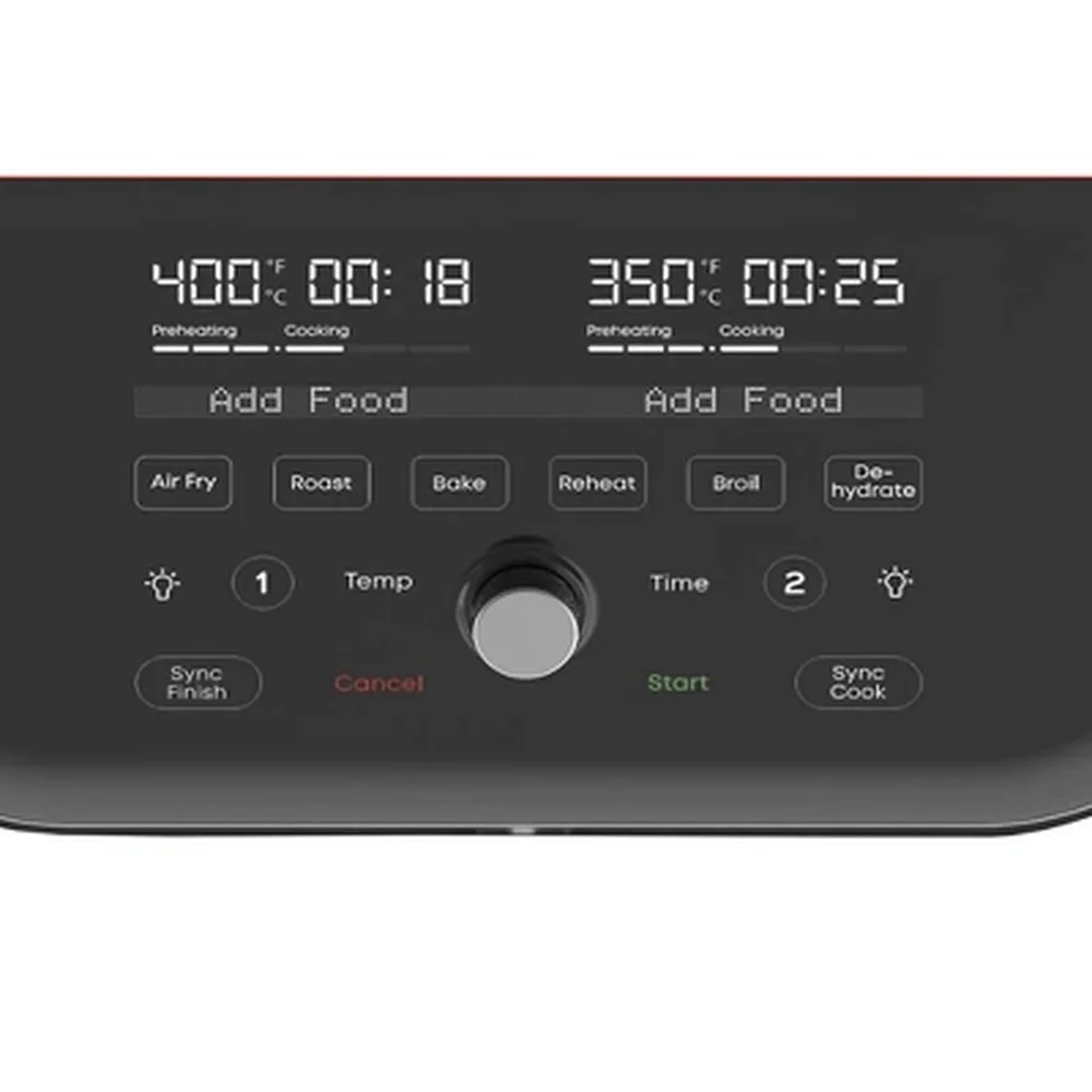 8qt Dual Basket Air Fryer with ClearCook Windows 1700W EvenCrisp Technology Sync Cook Non-Stick Dishwasher Safe Family Size