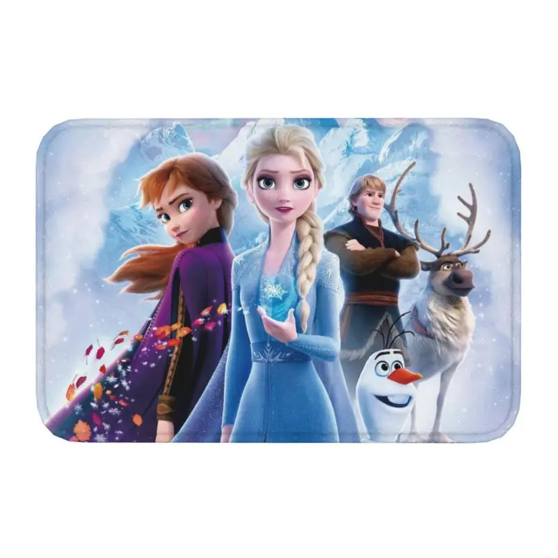 Custom Cartoon Frozen Princess Floor Door Bath Kitchen Mats Anti-Slip Outdoor Doormat Balcony Entrance Rug Carpet Footpad