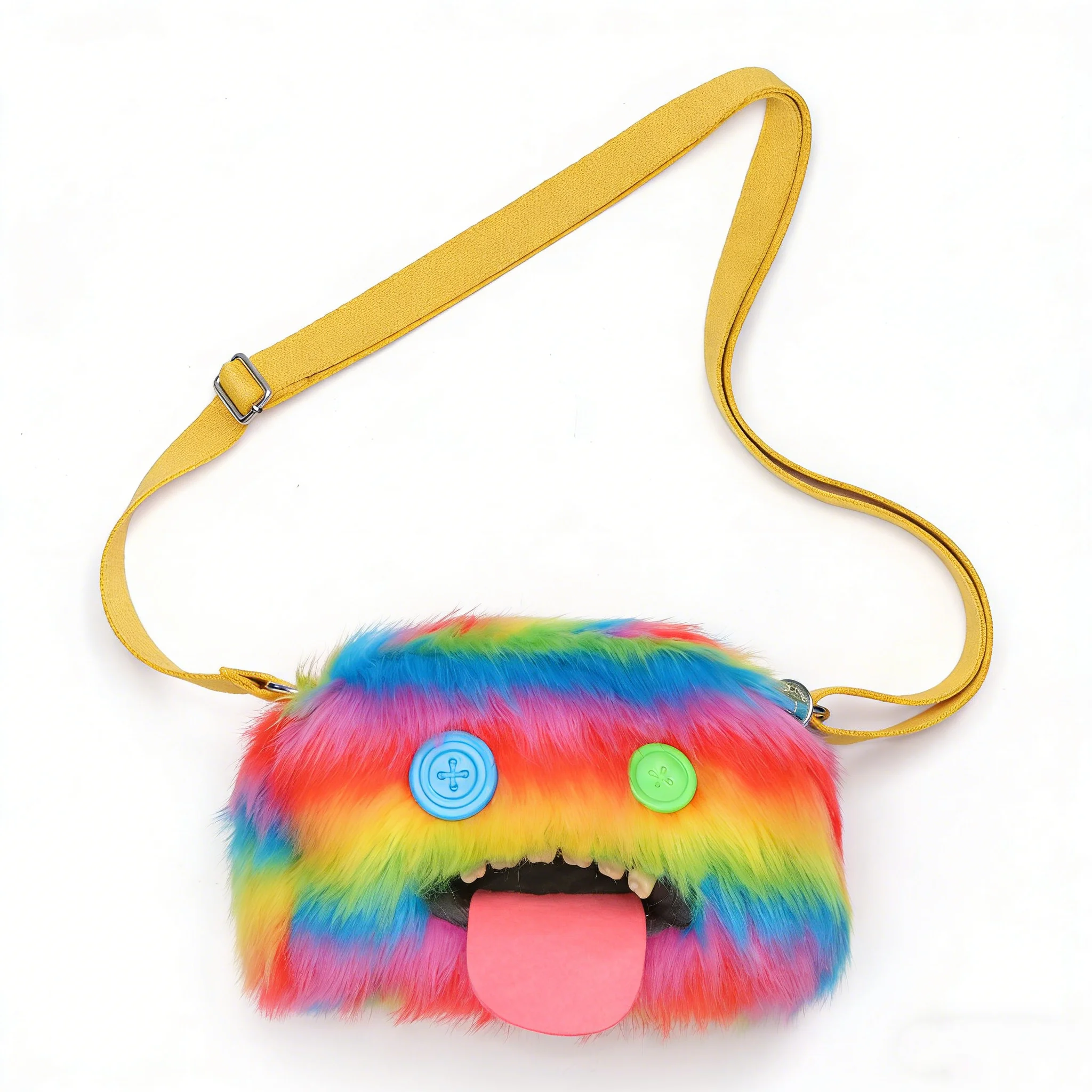 Fuggler Ugly Tooth Monster Plüschtasche, Umhängetasche, niedliche Plüsch-Geldbörse, Rucksack, Fuggs-Geldbörse, Mädchen-Cartoon-Tier mit Kettenriemen – Detail 20