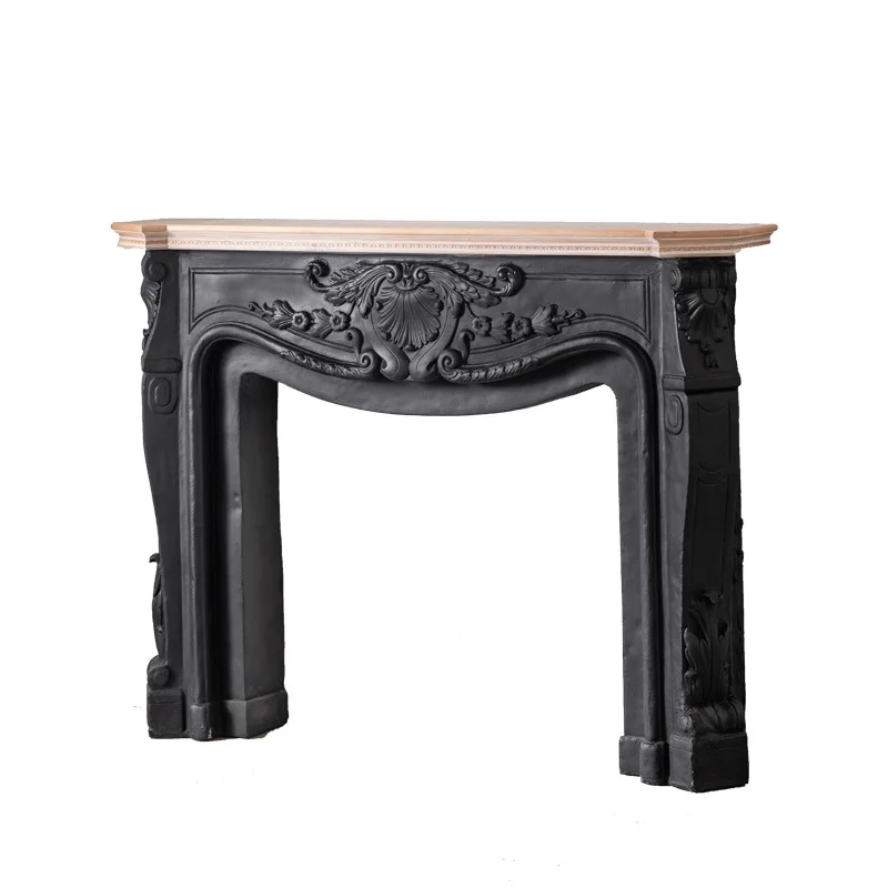 

Carved white fireplace, living room decorative rack, ultra-thin entrance rack