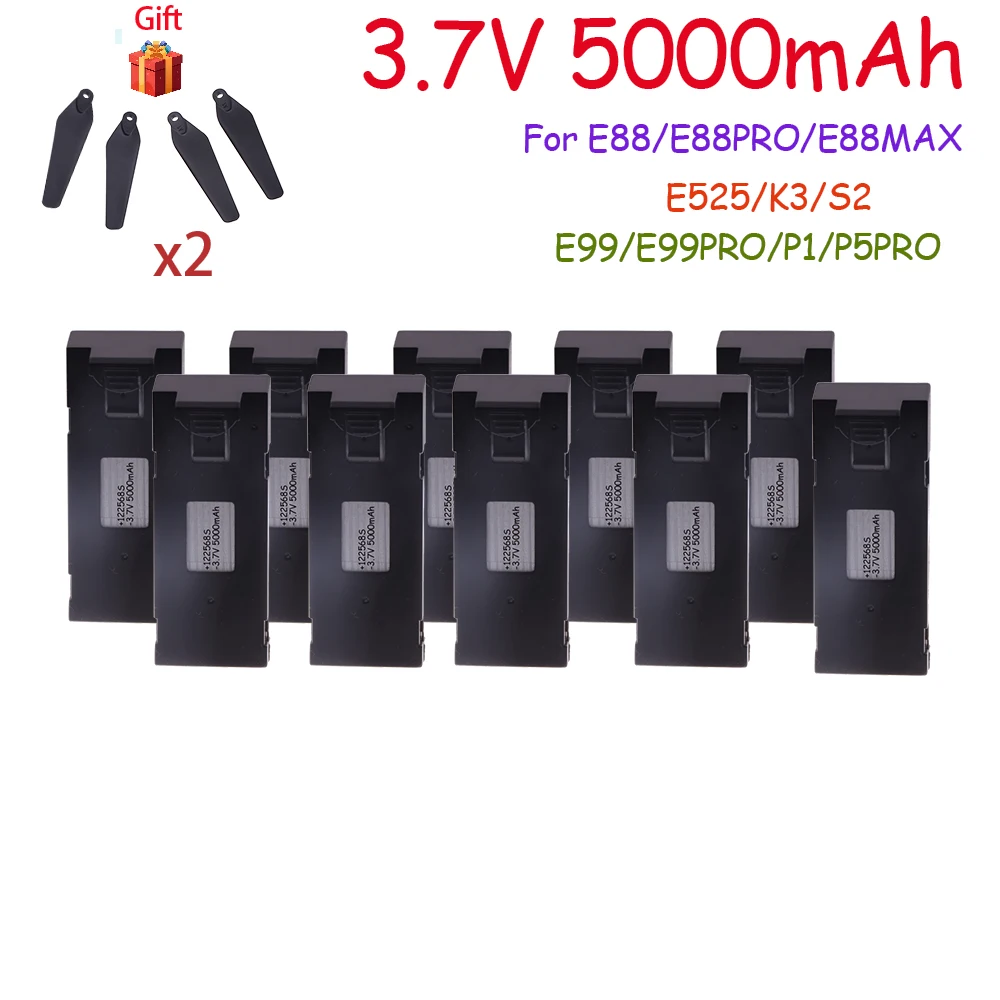 Ulepszenie 3.7V bateria do drona akcesorium 3000mAh do E88 E88 PRO E99 PRO E525PRO Mini dron Uav bateria do drona 4K drona