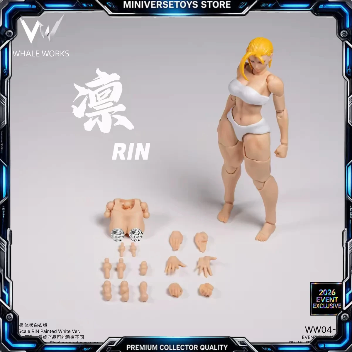 Whale Works RIN 1/12 Scale Wonder Festival Event Exclusive Online Version Articulated Action Figure Collectible Model Hobby Gift