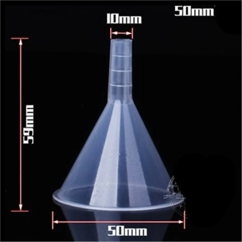 10PCS 50ML Plastic Perfume Diffuser Atomizers Vial Bottle Liquid Filling Small Clear Funnel