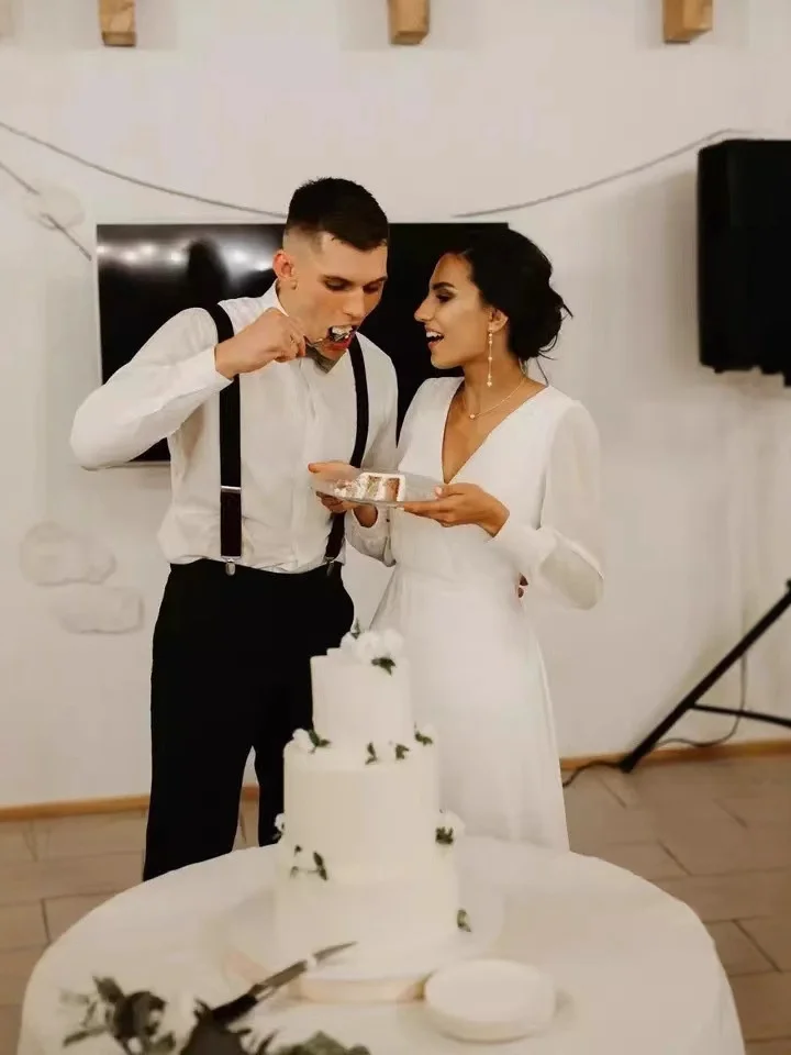 Ele V-Ne Long Sve Chiffon Wedding Dr Simple A-Line Travel Photoaphy Lichtgewicht sluier Koreaanse Sle mid-taille zijde