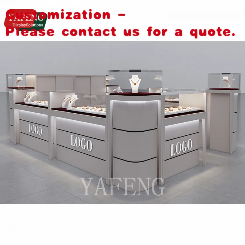 

custom.Design Decoration Glass Display Cabinet Kiosk Showcase Jewelry Shop Custom Showcase Jewellery and Watches
