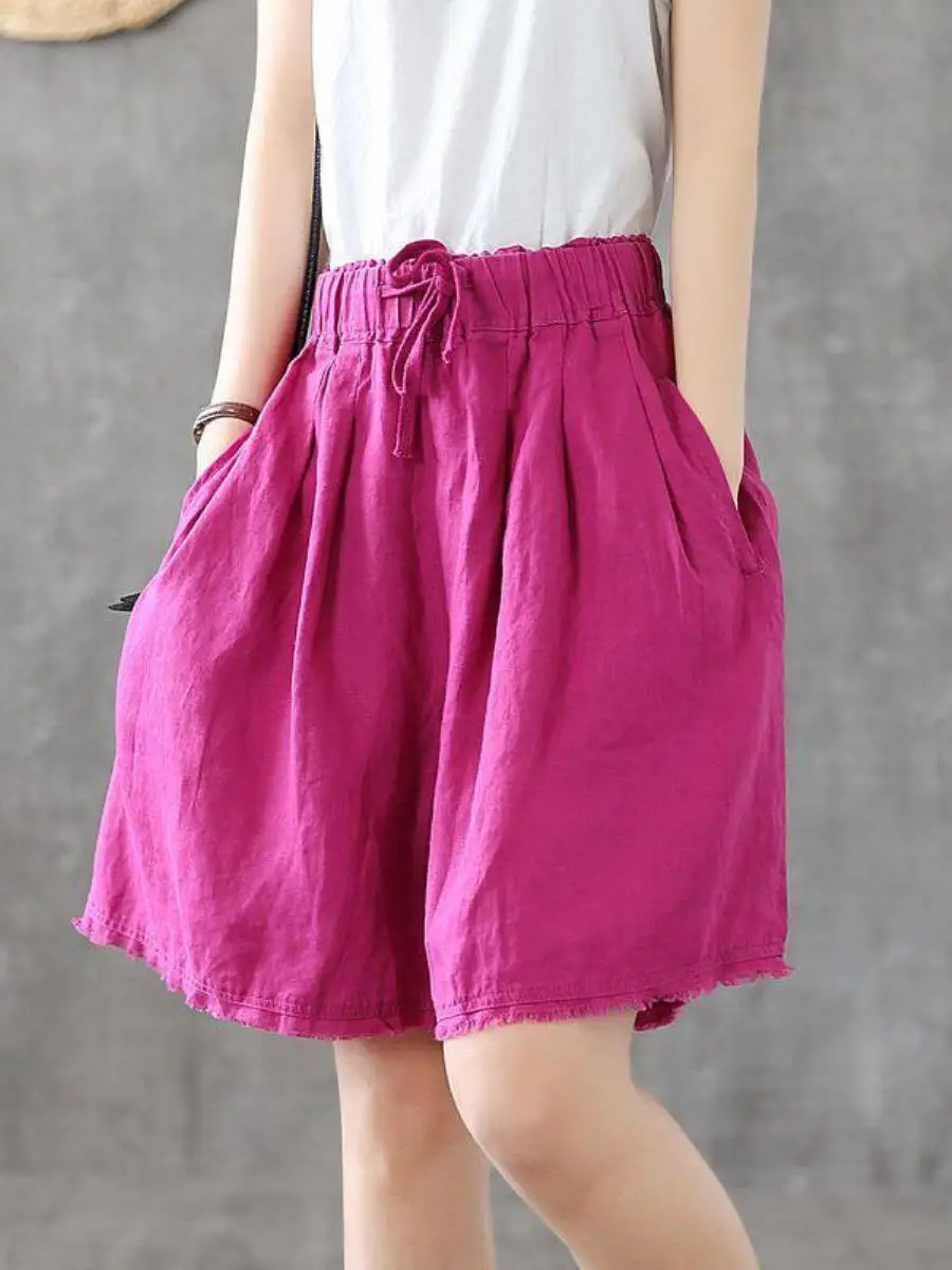 shorts-brancos-plus-size-femininos-calcas-soltas-de-perna-larga-estilo-casual-com-bolso-medio-e-detalhe-de-lenco-para-mulh
