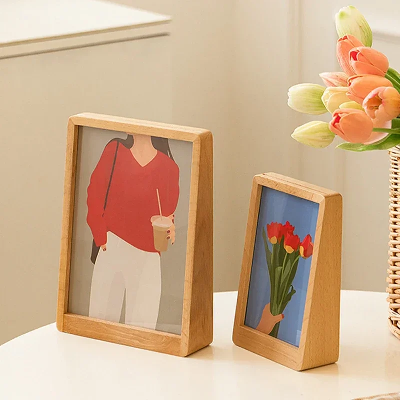 Wooden Picture Frame Nordic Photo Frames Portrait Door for Photo Interior Frame Display Stand Dry Flower Holder Desktop Decor 액자