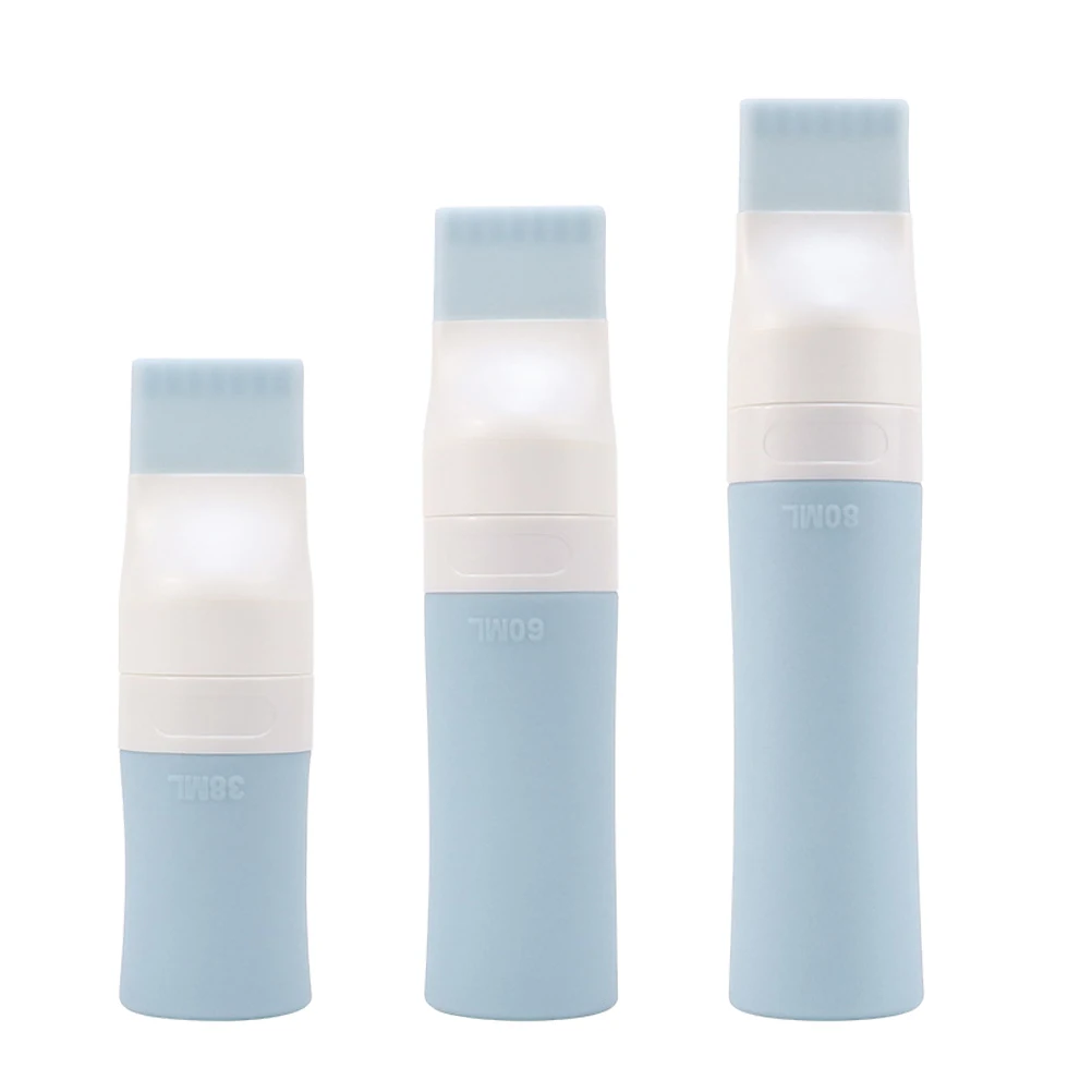 

3pcs Silicone Travel Toiletry Bottles 38Ml 60Ml 80Ml Refillable Leakproof Squeeze Bottle For Shampoo Conditioner Liquid Soap