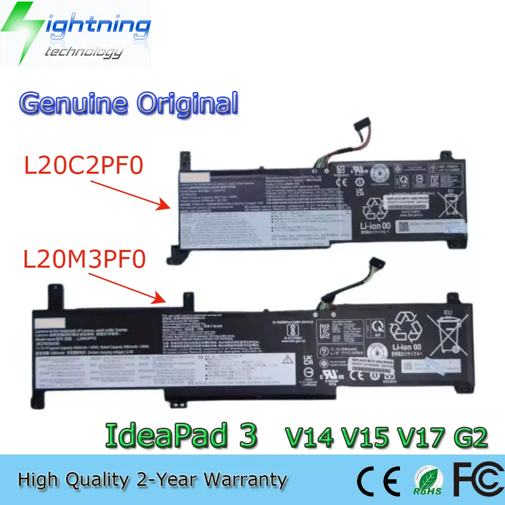 Bateria Original Genuína do Portátil para Lenovo Bateria Nova para Lenovo V14 V15 V17 G2-alc G2-itl L20l2pf0 L20b2pf0 L20l3pf0 L20m3pf0 L20m3pf0