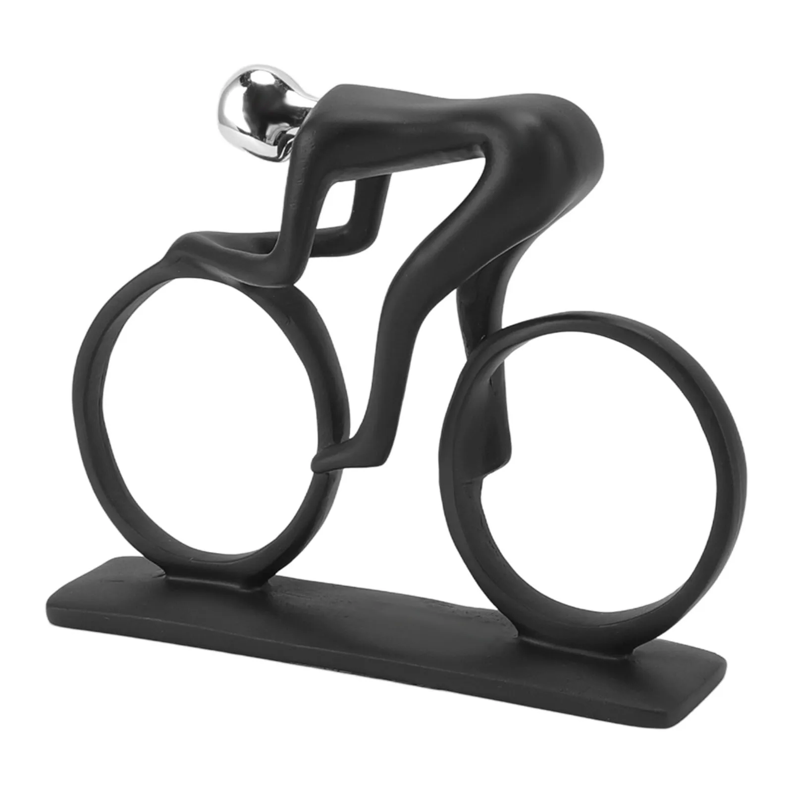 Resin Bike Rider Statue Modern Abstract Simple Streamlined Appearance Cycling Ornament Desktop Decoration for TV Table