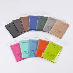 2024 Map Pattern Travel Passport Holder Passport Covers PU Passport Wallet ID Card Holder Flight Ticket Clip Travel Accessories