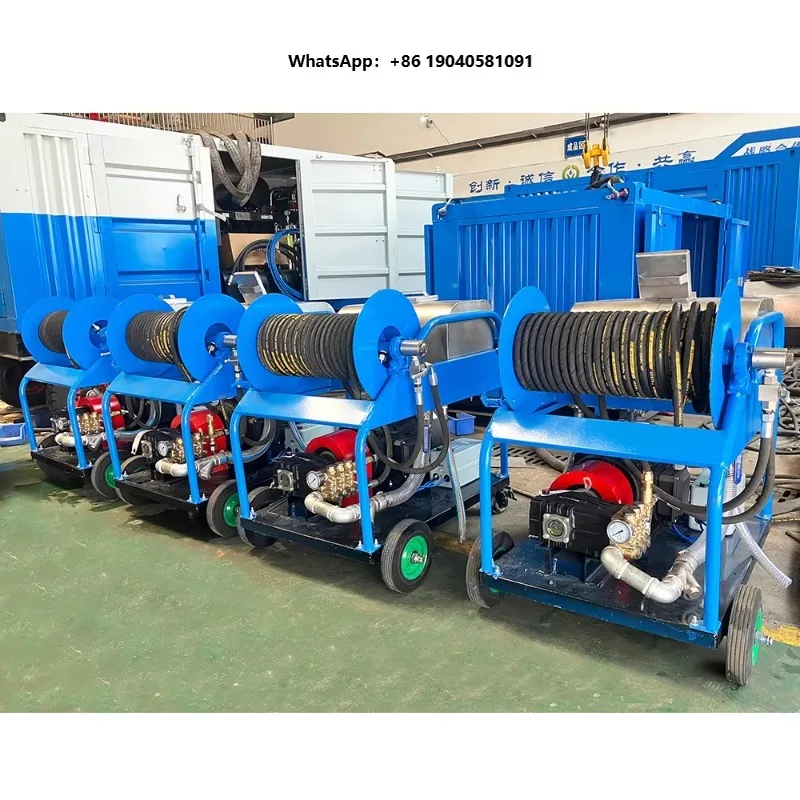 24HP Petrol Sewer Jetting Machine Drain Jetter High Pressure Water Jet Cleaner Unblocked Cleaning Hydro Blasting Machine