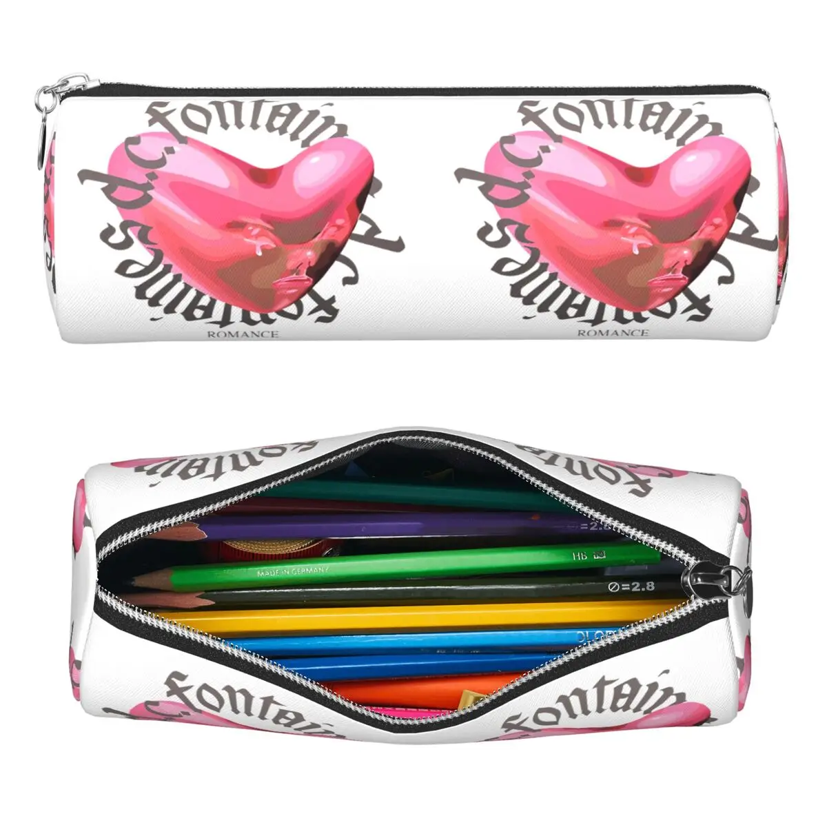 Fontaines DC Romance Pencil Cases Pen Holder Cylinder Pen Box Pencil Bag for Studen Gifts