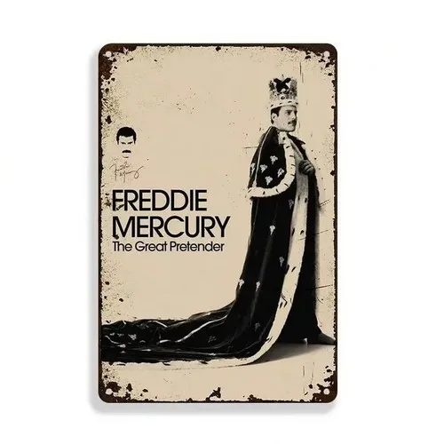 Placa de Metal Vintage Freddie The Great Pretender, Arte de Parede Retrô Musical