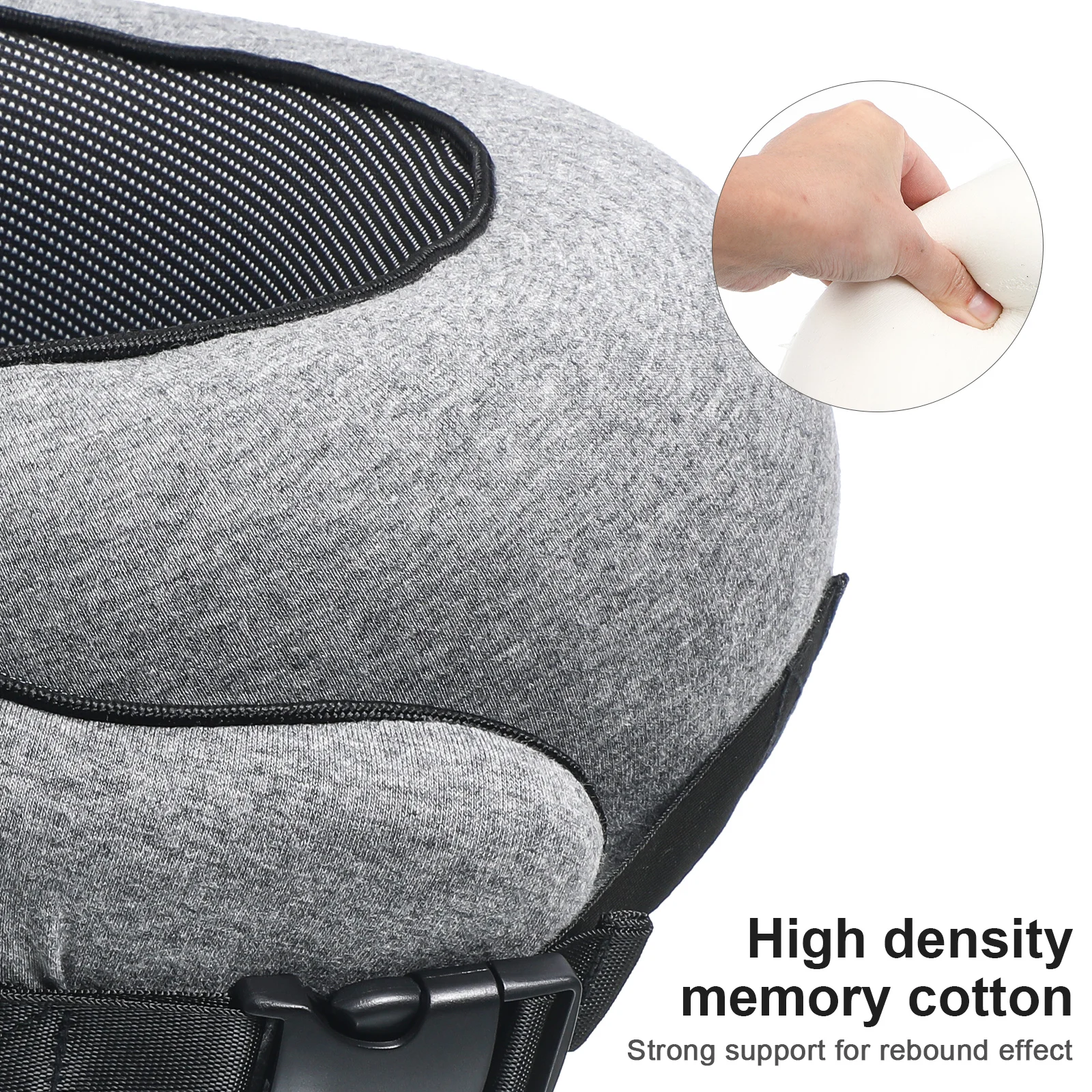 

Travel Pillow Neck Support U-shaped Adjustable Straps Grey Travel Pillows Airplane Ergonomic Design Suitable Men