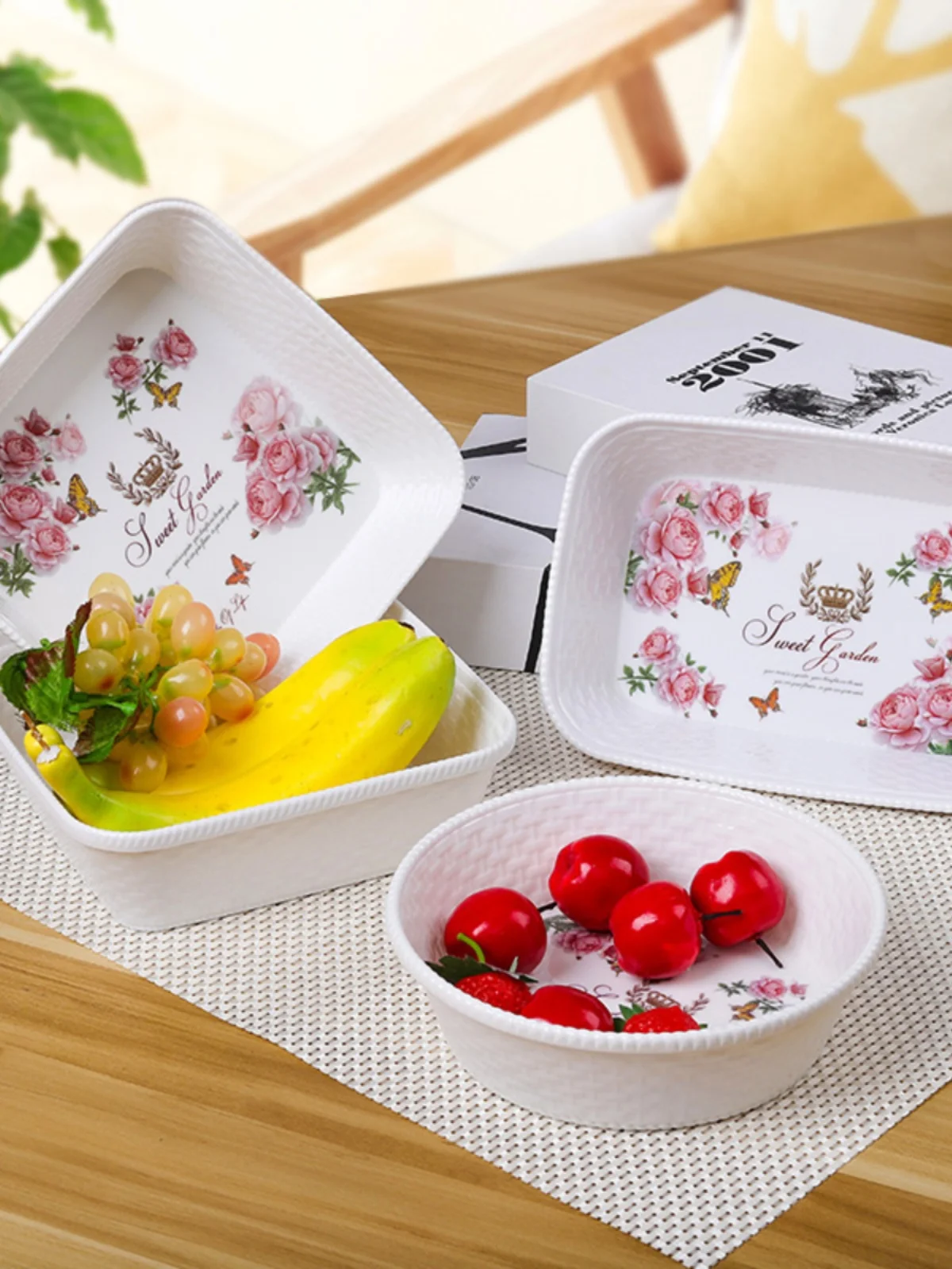 

Xin Yun Длинная имитация фарфора, мень, бамбуковый тканый узор, светильник для хранения закусок, роскошный светильник для домашнего использования, сухие семена всасывания...