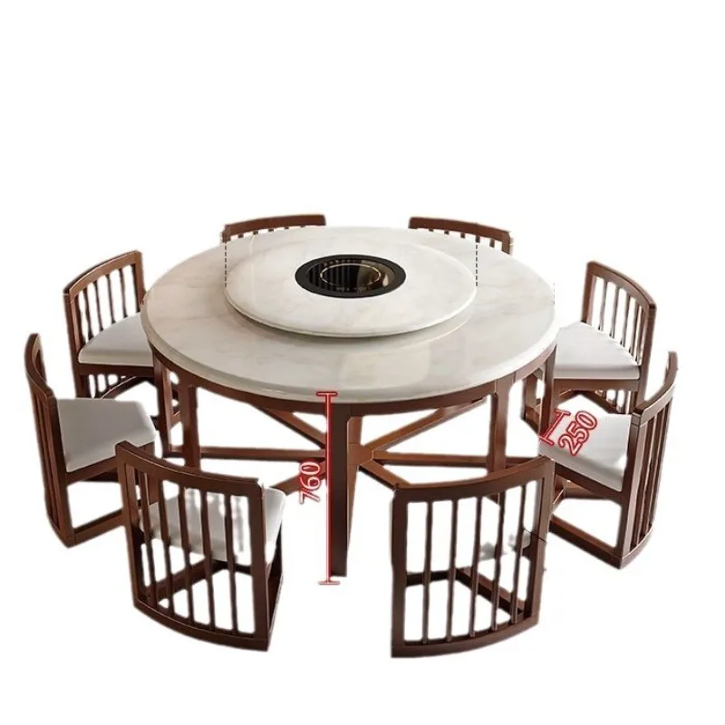 

Marble dining table and chair combination modern simple retractable household dining table small apartment