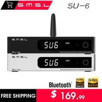 SMSL SU-6 Decoder ES9038Q2M OPA1612*4 32Bit/768kHz DSD512 Bluetooth 5.0 SU6 Desktop Mini Audio DAC with Remote Control