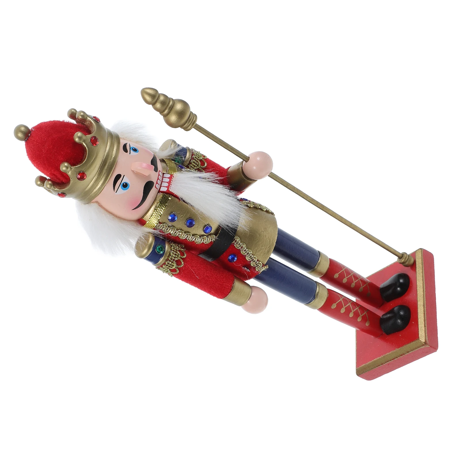 

Classic Wooden Nutcracker Soldier for Holiday Party Tabletop Fireplace Decoration Traditional Nutcracker Puppet Sculpture