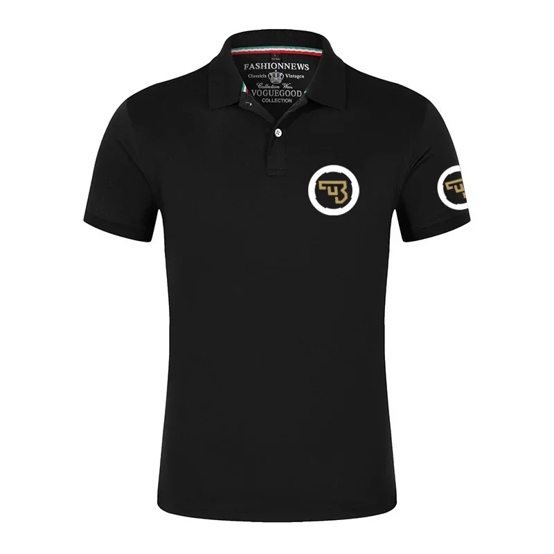 2024 Summer CZ Ceska Zbrojovka Czech Firearms Logo Print Lapel Casual Short-Sleeve Top Men's Solid Color Quick Drying Polo Shirt