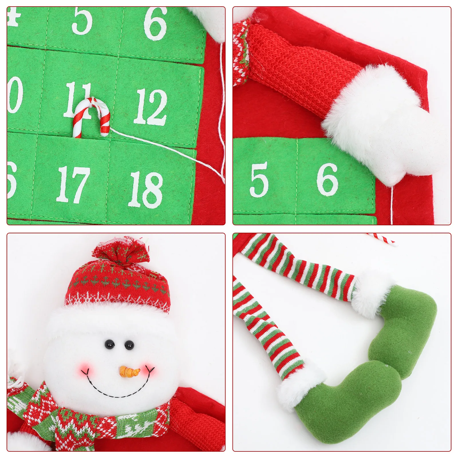

1pc Snowman Calendar Hanging Decoration Christmas Door Wall Decor Advent Pendant Holiday Party Home Xmas Ornament Cotton Craft