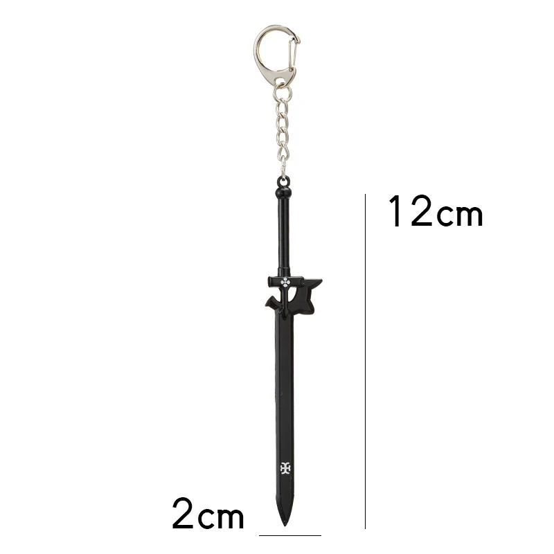 Caliente Sao Sword Art Online llavero Elucidator Dark Repulser arma llavero anillo hombres coche mujeres bolso llavero joyería de alta calidad
