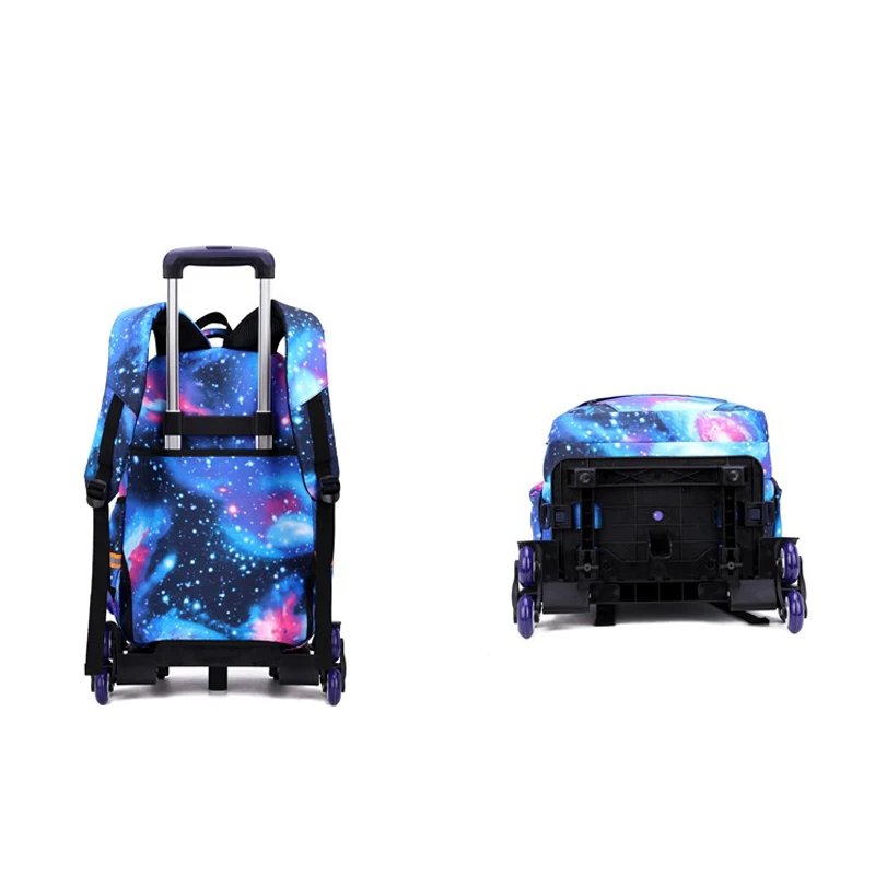 School bags with Wheels School Rolling Backpacks for Boys Trolley Bag Waterproof Orthopedic School Bag Student Wheeled Backpack