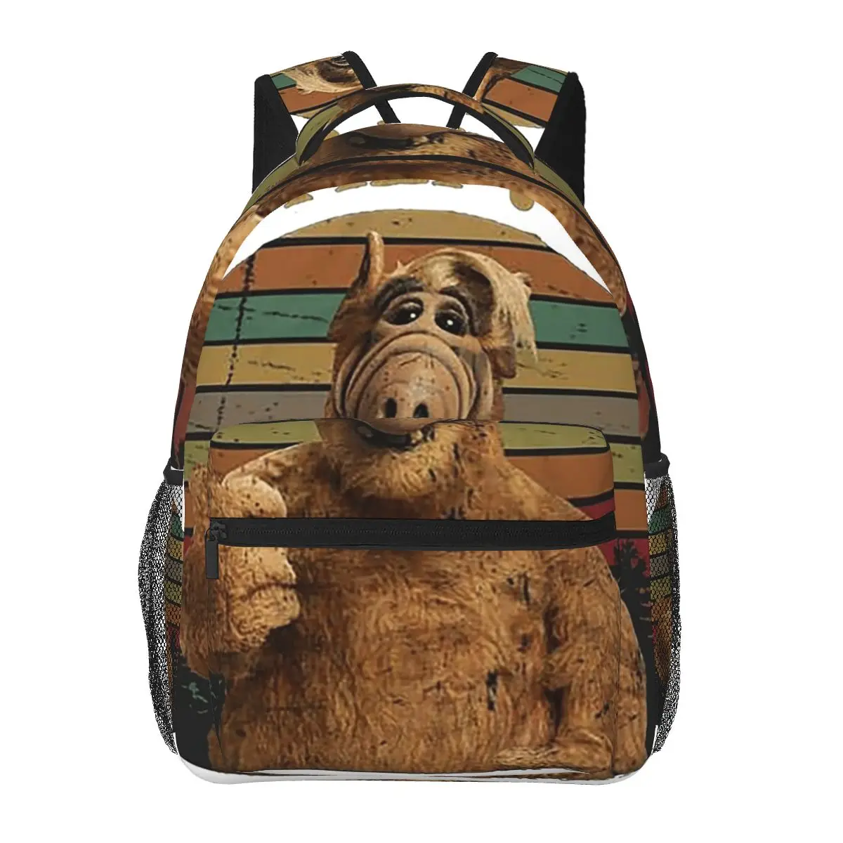 

Alf Gordon Shumway Thumbs Up Tv Sitcoms Student Backpack School Bag Hiking Travel Daypack for Men Women Bookbag Shoulder Bags