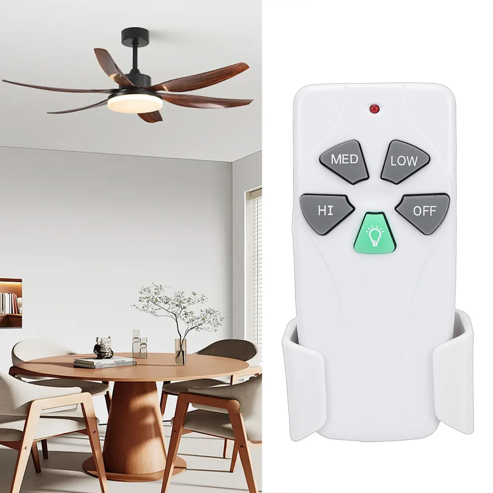 Ceiling Fan Remote Control Replacement for Harbor Breeze Light Dimmer 303.9MHz Easy to Set with Mount Holder