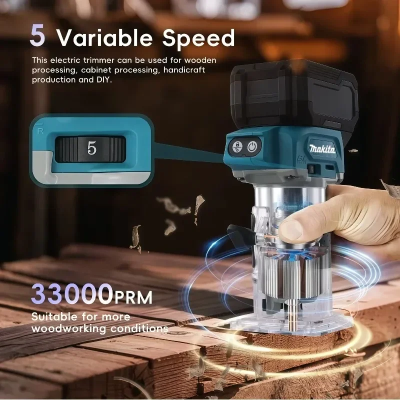 

Makita DRT50 18V LXT Cordless Trimmer, Brushless Motor, Professional Rechargeable Slotting and Milling Tool,Edge trimmer