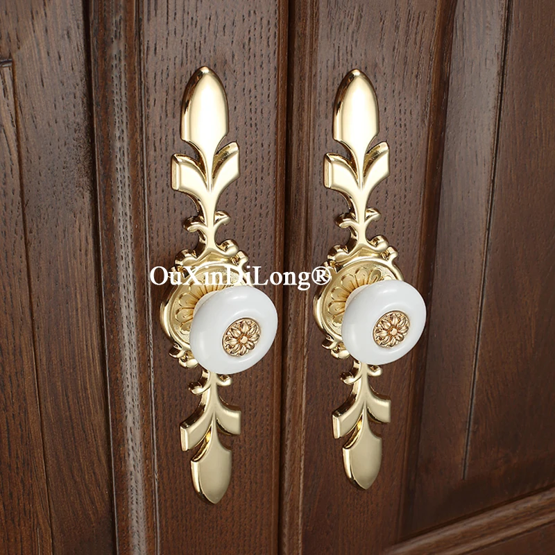 Beauty 4PCS Zinc Alloy+Ceramic Furniture Handles Drawer Pulls Cupboard Wardrobe Kitchen Shoe TV Wine Cabinet Pulls Knobs