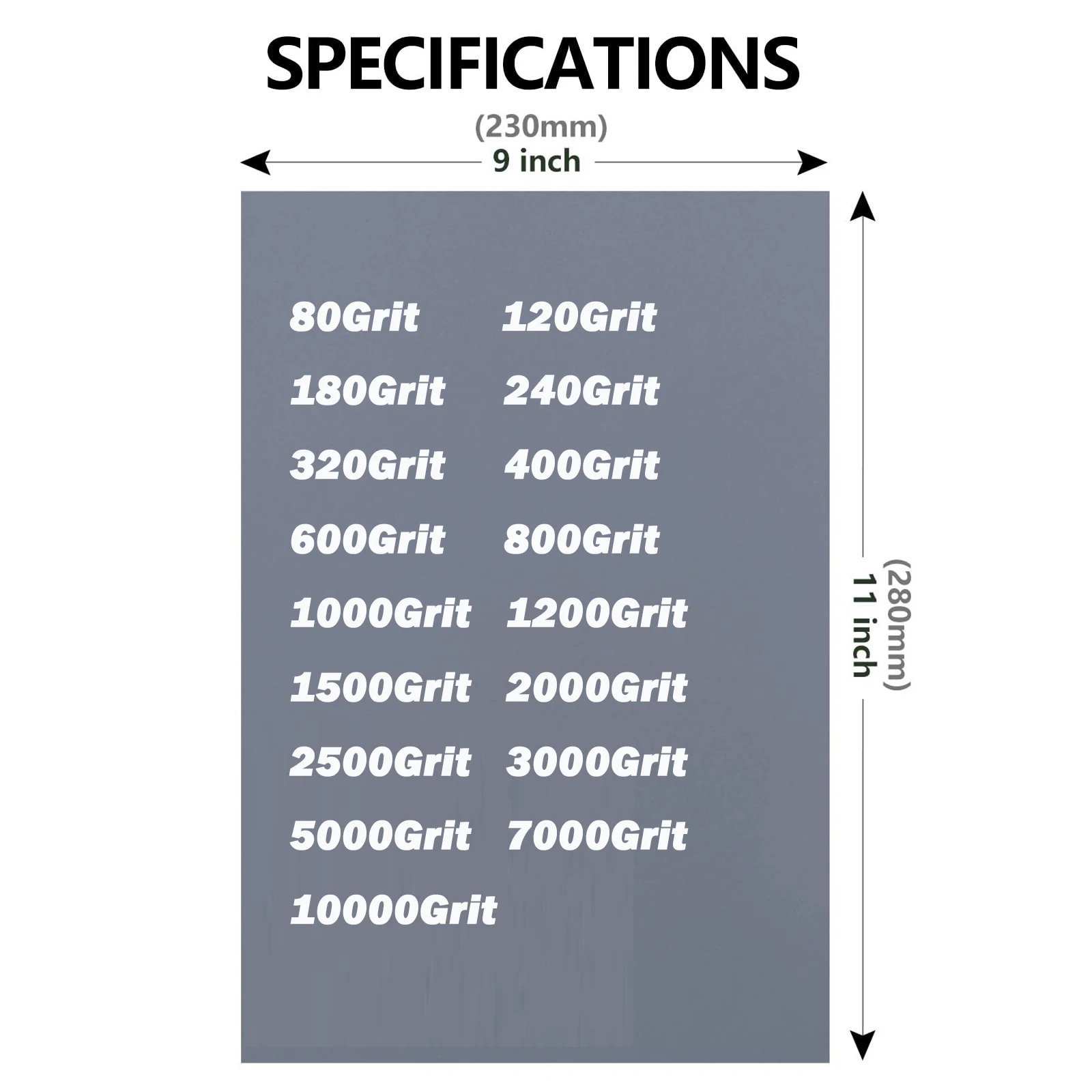 กระดาษทรายเปียกและแห้ง ขนาด 9x11 นิ้ว เบอร์ 80 # -10000 # แผ่นขัดกระดาษทรายขัดเงาแบบใช้มือสำหรับขัดไม้และโลหะ ขนาด 230x280 มม.